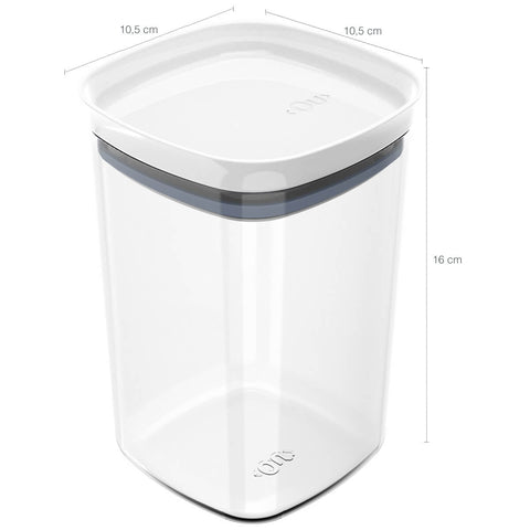 Kit Potes Herméticos 0,45L 1L e 1,5L Com Tampa Para Alimentos Branco