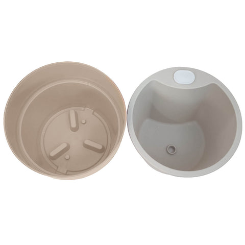 Vaso Auto Irrigável M Horta Vasos Para Plantas Tempero Flores Bege