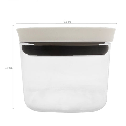 Kit Potes Herméticos 0,45L 1L e 1,5L Com Tampa Para Alimentos Branco