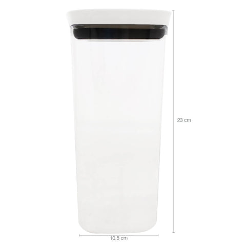Kit Potes Herméticos 0,45L 1L e 1,5L Com Tampa Para Alimentos Branco