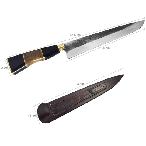 Faca Artesanal Gaúcha Churrasco 10' Aço Carbono 1070 Cabos Únicos Modelo Disco de Arado