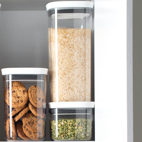 Kit Potes Herméticos 0,45L 1L e 1,5L Com Tampa Para Alimentos Branco