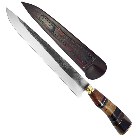 Faca Artesanal Gaúcha Churrasco 10' Aço Carbono 1070 Cabos Únicos Modelo Disco de Arado