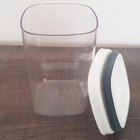 Kit Potes Herméticos 0,45L 1L e 1,5L Com Tampa Para Alimentos Branco