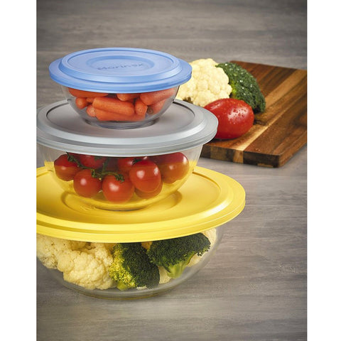 Pote Redondo De Vidro 3L Tampa Plástica De Cores Sortidas Tigela Bowl Plus Marinex