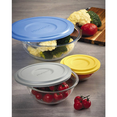 Pote Redondo De Vidro 3L Tampa Plástica De Cores Sortidas Tigela Bowl Plus Marinex