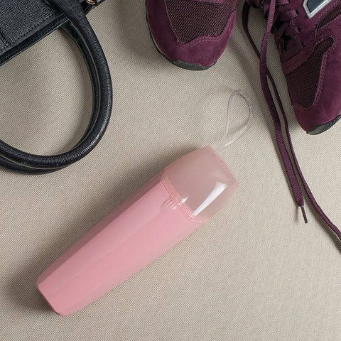 Kit Saboneteira e Estojo Porta Escovas Creme Dental Bolsa Mala Viagem Rosa Quartzo