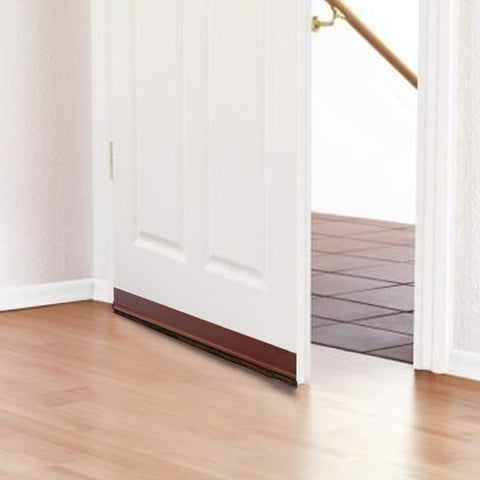 Veda Frestas Rodo De Porta Inseto 90cm Ajustável Feltro Pvc Marrom Escuro