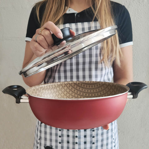 Fritadeira Multiuso Panela Antiaderente Grande Avulsa Tramontina Paris 26cm Vermelha