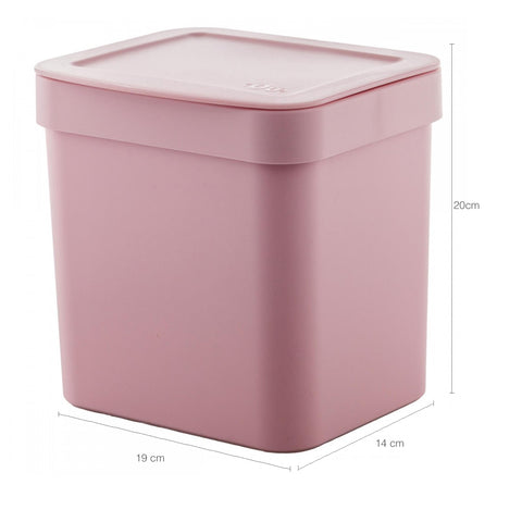 Kit Pia Cozinha Escorredor De Louça E Talheres Lixeira 4,7l Rosa Quartzo