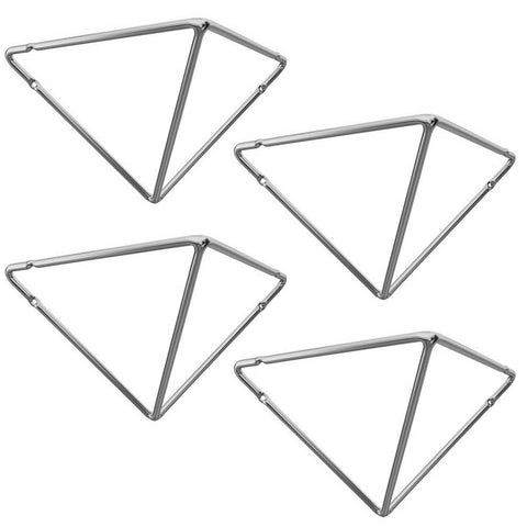 Kit 4 Mãos Francesas Pequenas Triangulares Suportes Aramados Estilo Industrial Cromado