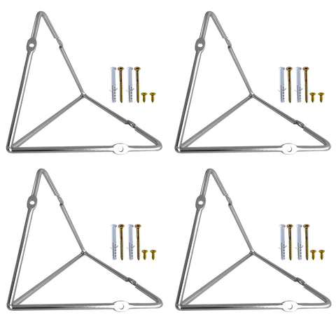Kit 4 Mãos Francesas Pequenas Triangulares Suportes Aramados Estilo Industrial Cromado