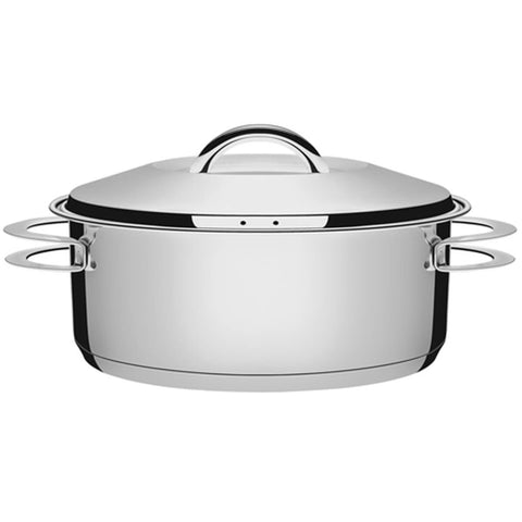 Panela de Fundo Triplo Caçarola Inox 7,1L Rasa com Tampa 28cm Tramontina Solar