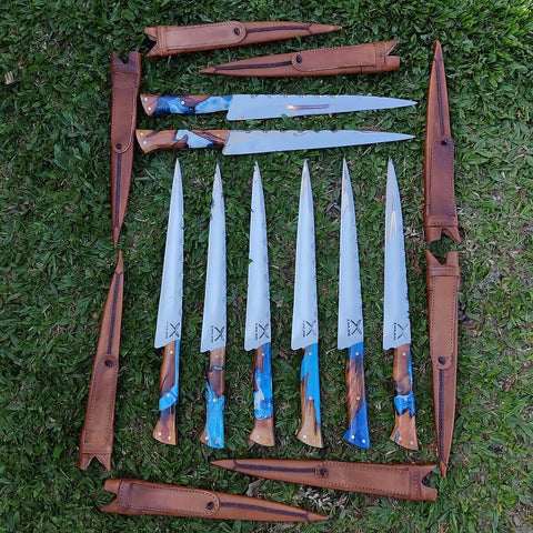 Faca Língua de Chimango Zanline 11' Artesanal Cabo Hibrido Churrasco Aço Cirúrgico 420c