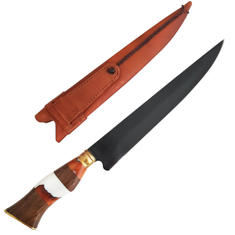 Faca Artesanal Gaúcha Churrasco 10' Aço Carbono 1070 Fosfatizado Zanline Cabo Sortidos