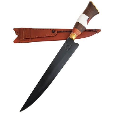 Faca Artesanal Gaúcha Churrasco 10' Aço Carbono 1070 Fosfatizado Zanline Cabo Sortidos