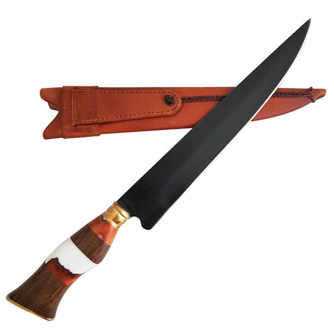 Faca Artesanal Gaúcha Churrasco 10' Aço Carbono 1070 Fosfatizado Zanline Cabo Sortidos