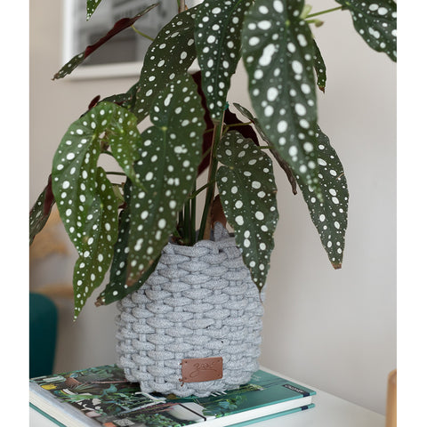 Kit 2 Cestos Decorativos Organizadores Grande E Médio Cestos De Corda Cinza Com Alças De Couro Yoi
