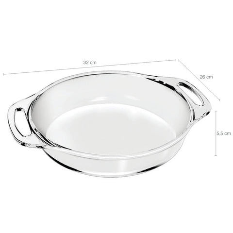 Assadeira Travessa de Vidro Temperado Redondo 2,4l Seletta Marinex