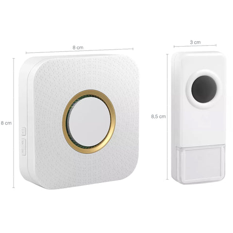 Campainha Sem Fio Pilha Luminoso Portão 100m Via Wireless Branca