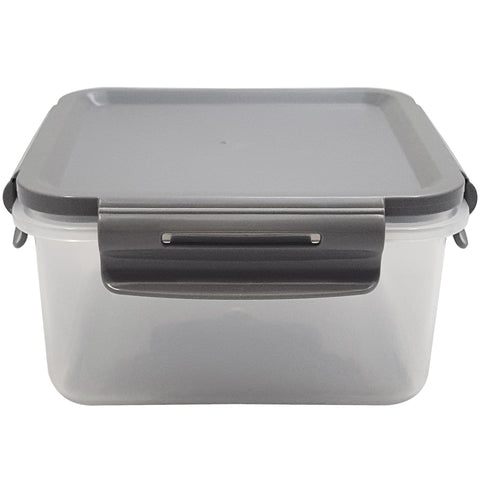 Pote Hermético Tampa Com Travas 800ml Lanche Pequeno Click Chumbo