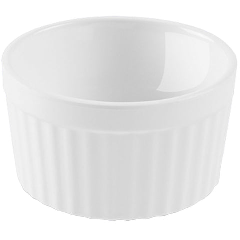 12 Ramekin Canelado Refratário De Melamina Médio 150ml Branco