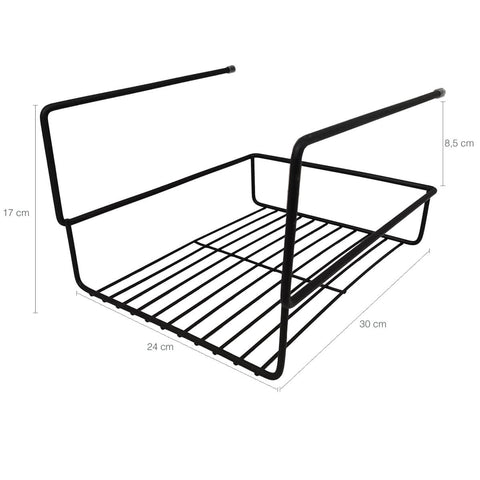 Prateleira De Encaixe 24cm Organizador Cesto Pequeno Aramado Preto