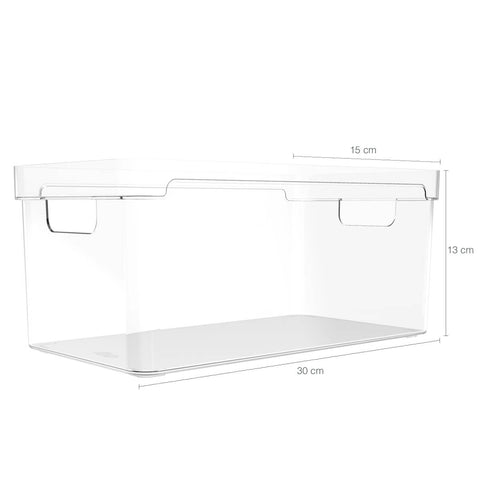 Organizador Multiuso Empilhável 30x15x13cm Caixa Organizadora Transparente Com Alças Clear OU