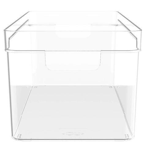 Organizador Multiuso Empilhável 30x15x13cm Caixa Organizadora Transparente Com Alças Clear OU