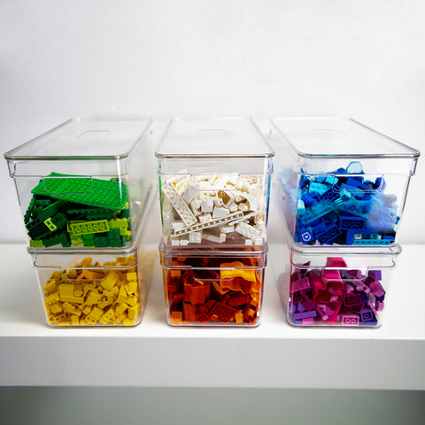 Organizador De Armário 30x15x13cm Caixa Organizadora Transparente Com Tampa E Alças Clear OU