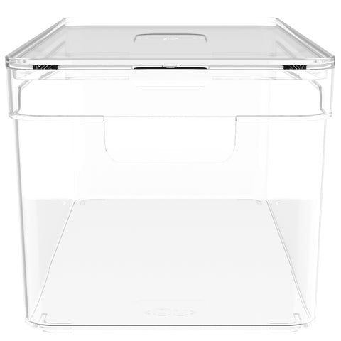 Organizador De Armário 30x15x13cm Caixa Organizadora Transparente Com Tampa E Alças Clear OU