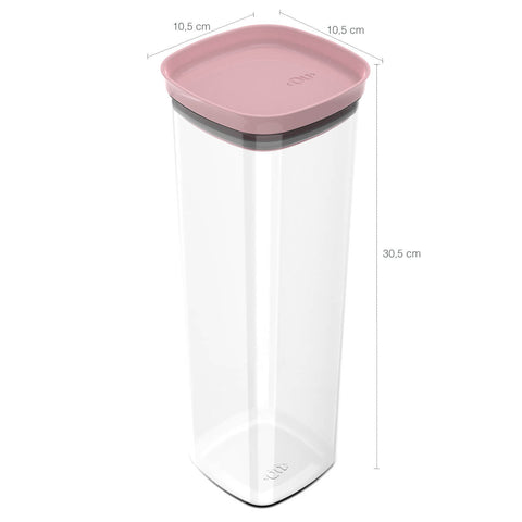 Conjunto De Potes Para Alimentos 2L Kit De Potes Herméticos Com Tampa Rosa Quartzo