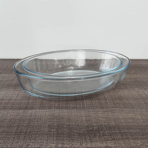 Conjunto de Travessas Formas de Vidro Assadeira Oval Sanremo 1,5L e 2,4L