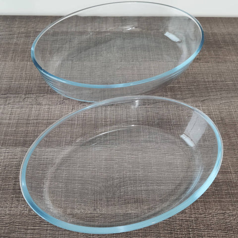 Conjunto de Travessas Formas de Vidro Assadeira Oval Sanremo 1,5L e 2,4L