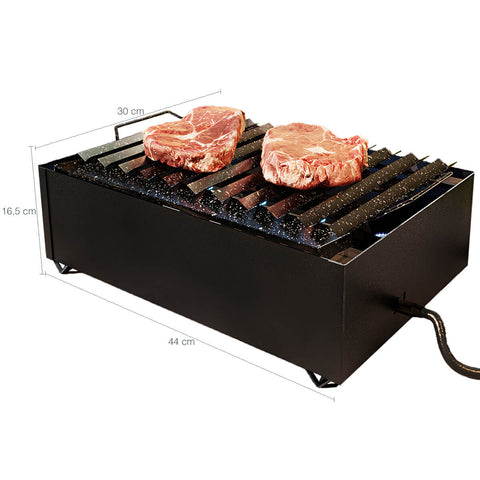 Char Broiler a Gás 8 Caulins Fogareiro Grelha Chapa Hambúrguer Grill Aço Carbono