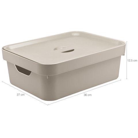 Kit 3 Caixas Organizadoras Grande Para Closet 10L Com Tampa Nordi Bege