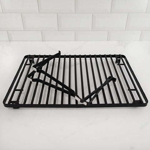 Prateleira Empilhável Organizador Armário Cozinha Metalla Aço Carbono Preto Yoi