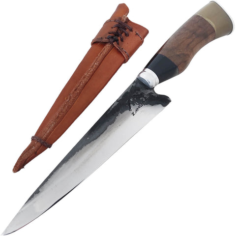 Faca Modelo Tesoura de Tosquia Antiga Zanline Artesanal 7' Aço Inox 420c Churrasco Cabos Sortidos