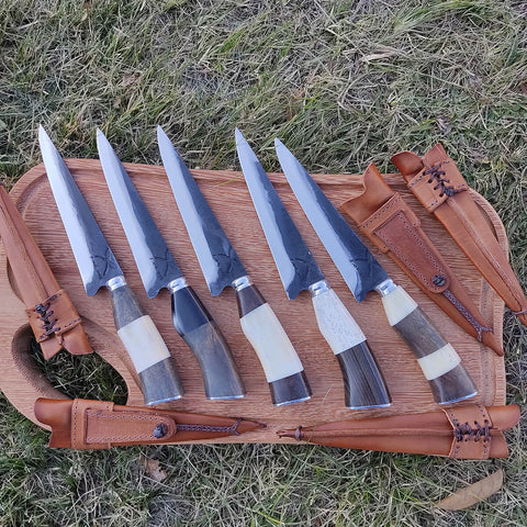 Faca Modelo Tesoura de Tosquia Antiga Zanline Artesanal 7' Aço Inox 420c Churrasco Cabos Sortidos