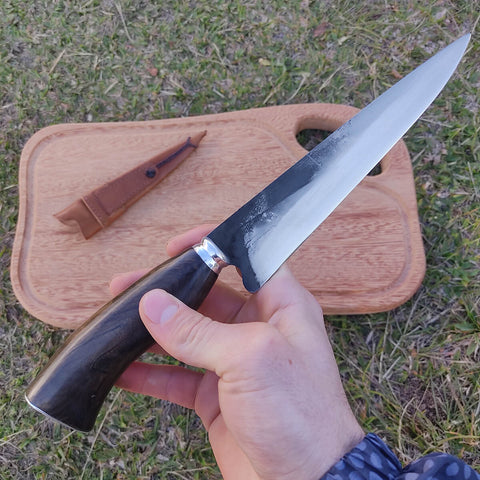 Faca Modelo Tesoura de Tosquia Antiga Zanline Artesanal 7' Aço Inox 420c Churrasco Cabos Sortidos