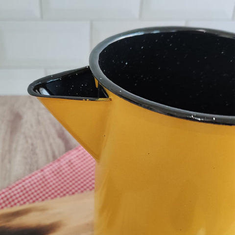 Bule de Café Chá Aço Esmaltado 1,1 Litros Ágata Básica Metallouça Amarelo