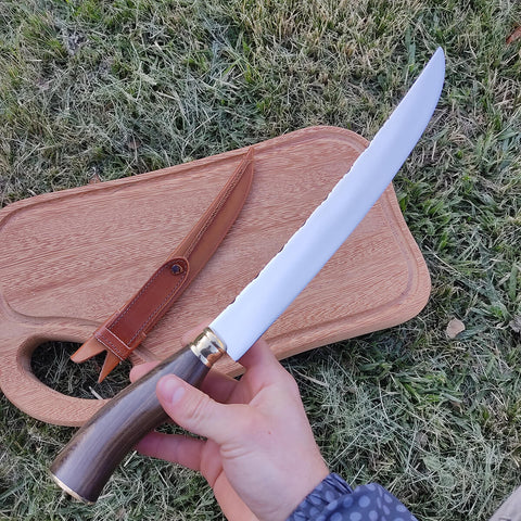 Faca Estilo Chef Nusret Gökçe 3mm Salt Bae Carne Churrasco Artesanal 10' Aço Inox 420c