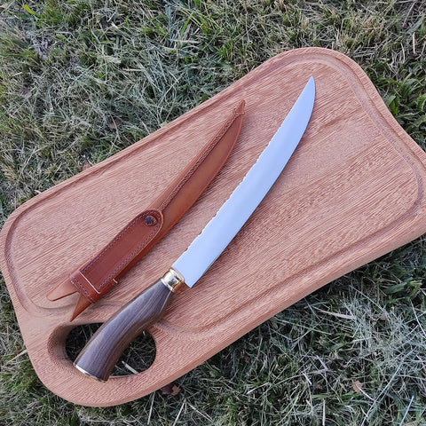 Faca Estilo Chef Nusret Gökçe 3mm Salt Bae Carne Churrasco Artesanal 10' Aço Inox 420c