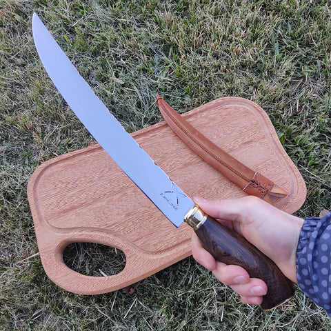 Faca Estilo Chef Nusret Gökçe 3mm Salt Bae Carne Churrasco Artesanal 10' Aço Inox 420c