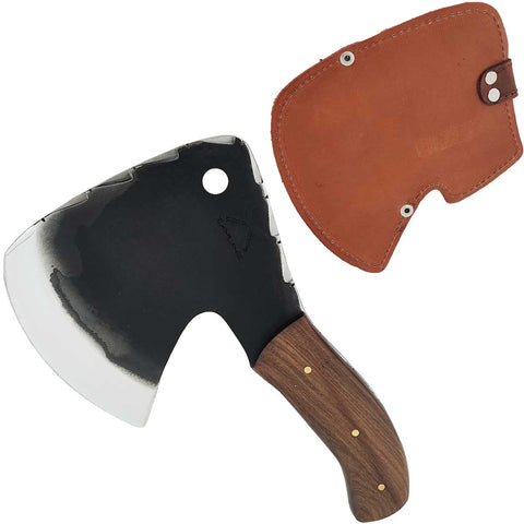 Machadinha Americana 5mm Artesanal Monobloco Cutelo Curvo Inox 420c Esportivo Camping