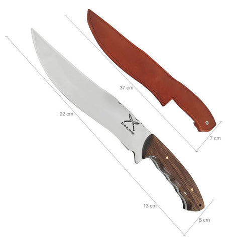 Faca Artesanal Jungle 9' Aço Inox 420c Monobloco 4mm Caça Javali Carne Churrasco