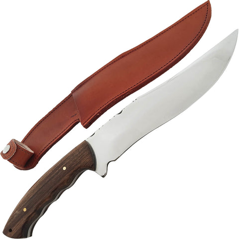 Faca Artesanal Jungle 9' Aço Inox 420c Monobloco 4mm Caça Javali Carne Churrasco