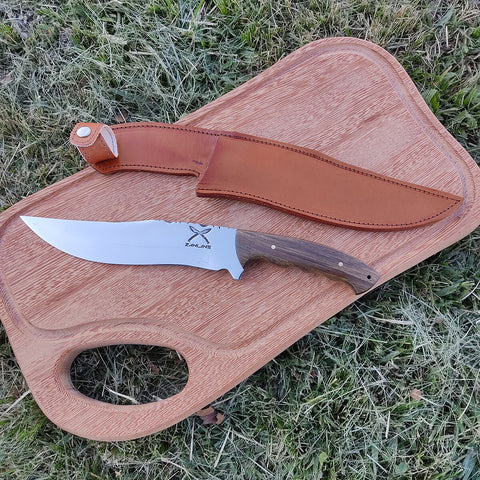 Faca Artesanal Jungle 9' Aço Inox 420c Monobloco 4mm Caça Javali Carne Churrasco