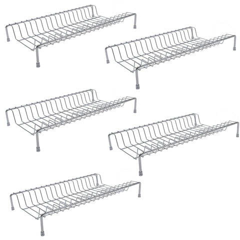 Kit 5 Suportes Prateleiras Para Armário Pratos Organizador Porta 18 Pratos