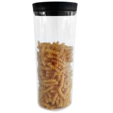 Kit 3 Potes Herméticos De Plástico Porta Mantimentos 2,5L Transparente Com Tampa Preta UZ